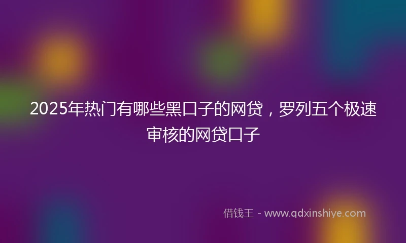 2025年热门有哪些黑口子的网贷，罗列五个极速审核的网贷口子