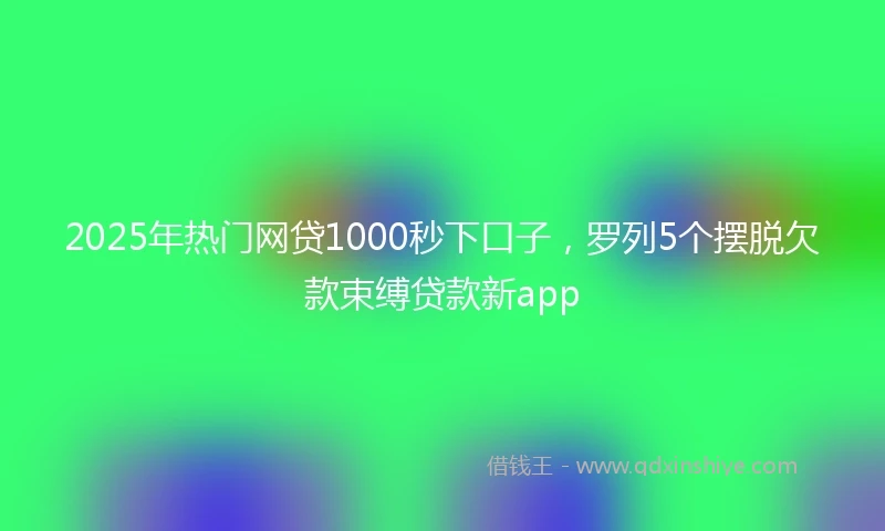 2025年热门网贷1000秒下口子,罗列5个摆脱欠款束缚贷款新app