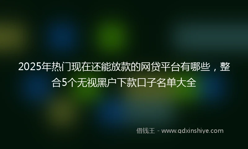 2025年热门现在还能放款的网贷平台有哪些，整合5个无视黑户下款口子名单大全