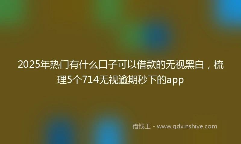 2025年热门有什么口子可以借款的无视黑白，梳理5个714无视逾期秒下的app