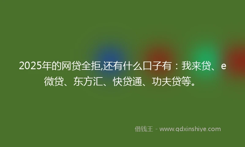 2025年的网贷全拒,还有什么口子有：我来贷、e微贷、东方汇、快贷通、功夫贷等。