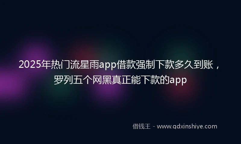 2025年热门流星雨app借款强制下款多久到账，罗列五个网黑真正能下款的app