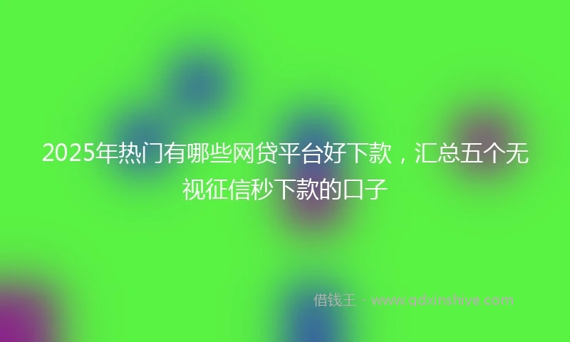 2025年热门有哪些网贷平台好下款，汇总五个无视征信秒下款的口子