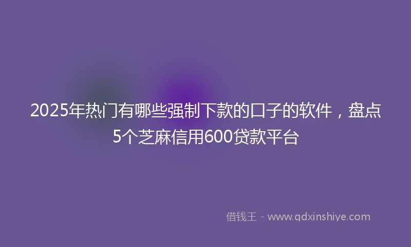 2025年热门有哪些强制下款的口子的软件，盘点5个芝麻信用600贷款平台