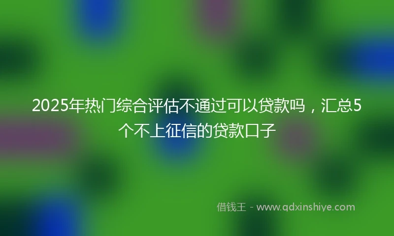 2025年热门综合评估不通过可以贷款吗，汇总5个不上征信的贷款口子