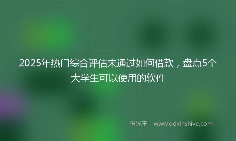 2025年热门综合评估未通过如何借款，盘点5个大学生可以使用的软件