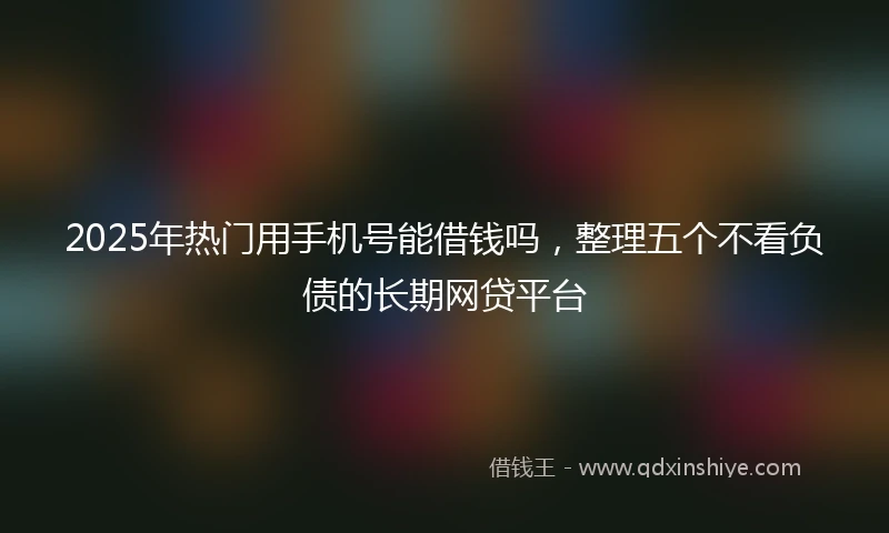 2025年热门用手机号能借钱吗，整理五个不看负债的长期网贷平台