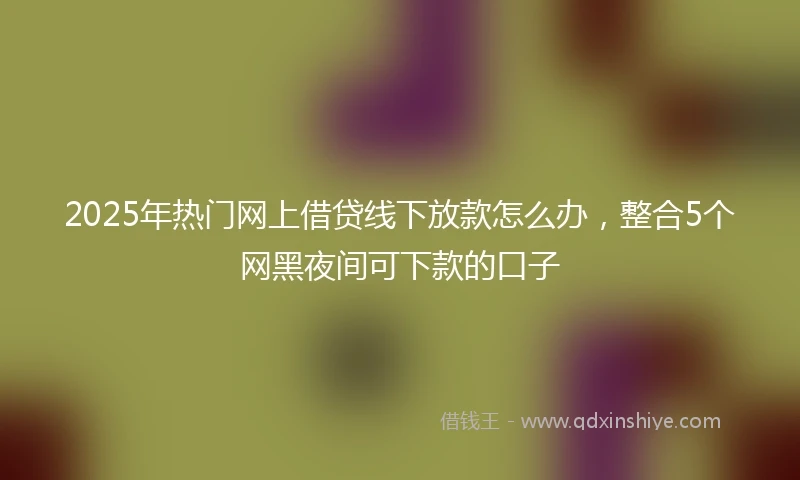 2025年热门网上借贷线下放款怎么办，整合5个网黑夜间可下款的口子