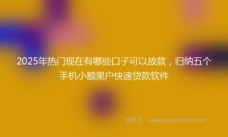 2025年热门现在有哪些口子可以放款，归纳五个手机小额黑户快速贷款软件