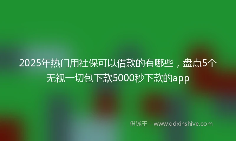 2025年热门用社保可以借款的有哪些，盘点5个无视一切包下款5000秒下款的app
