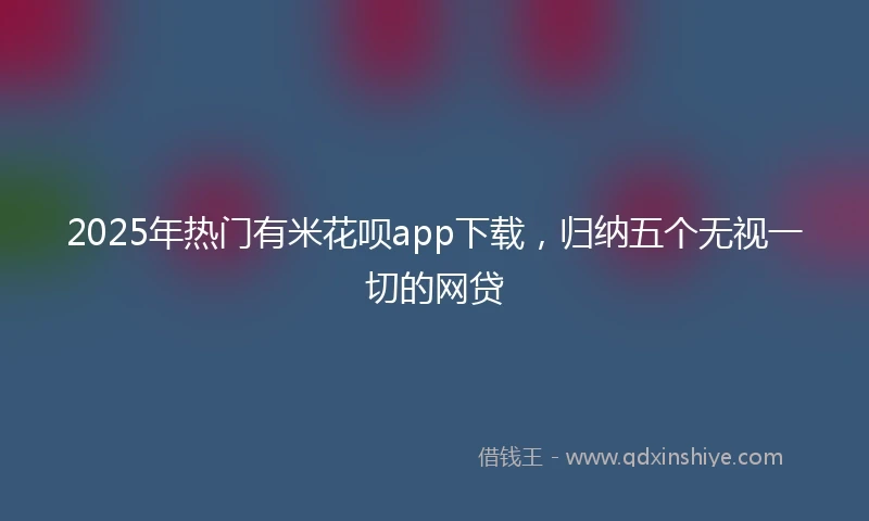 2025年热门有米花呗app下载，归纳五个无视一切的网贷