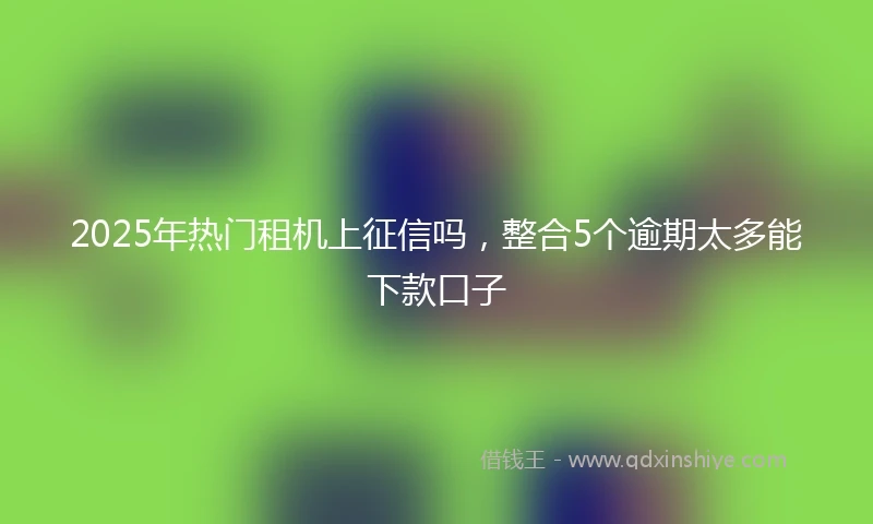 2025年热门租机上征信吗，整合5个逾期太多能下款口子