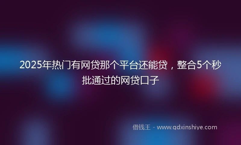 2025年热门有网贷那个平台还能贷，整合5个秒批通过的网贷口子
