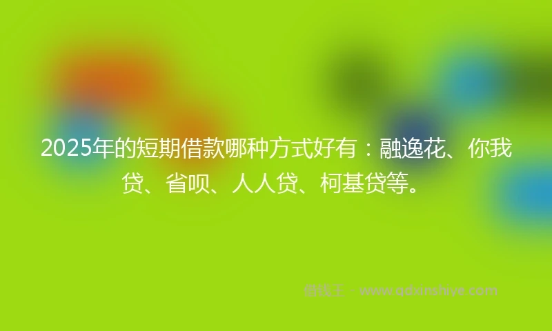 2025年的短期借款哪种方式好有：融逸花、你我贷、省呗、人人贷、柯基贷等。