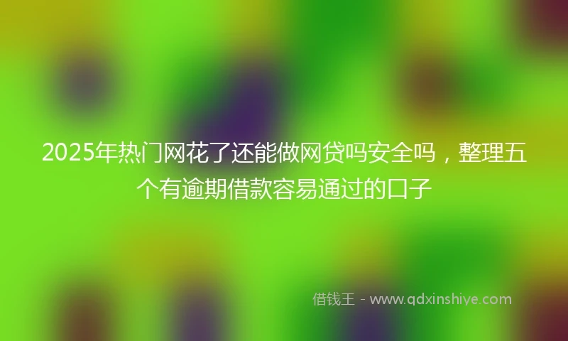 2025年热门网花了还能做网贷吗安全吗，整理五个有逾期借款容易通过的口子