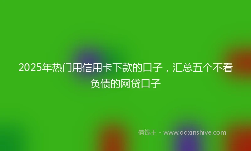 2025年热门用信用卡下款的口子，汇总五个不看负债的网贷口子