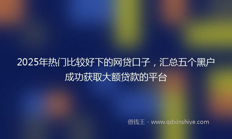 2025年热门比较好下的网贷口子，汇总五个黑户成功获取大额贷款的平台