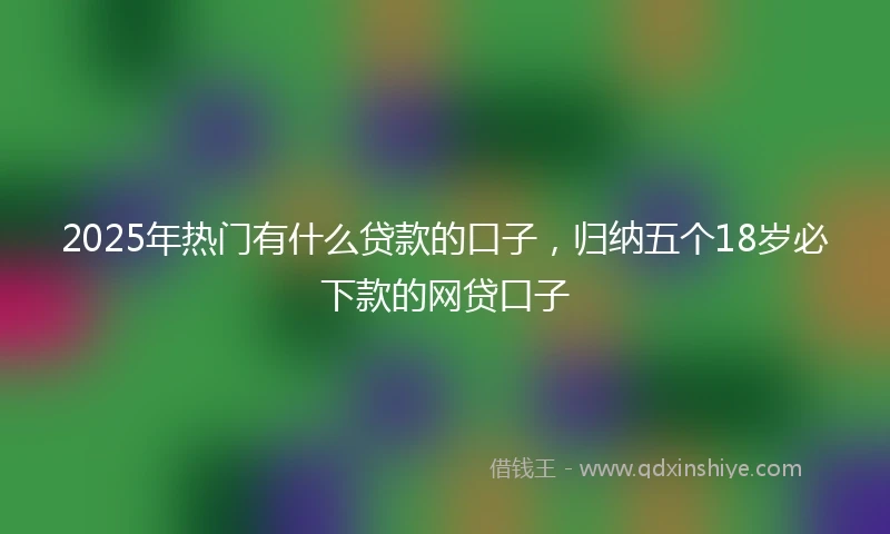 2025年热门有什么贷款的口子，归纳五个18岁必下款的网贷口子
