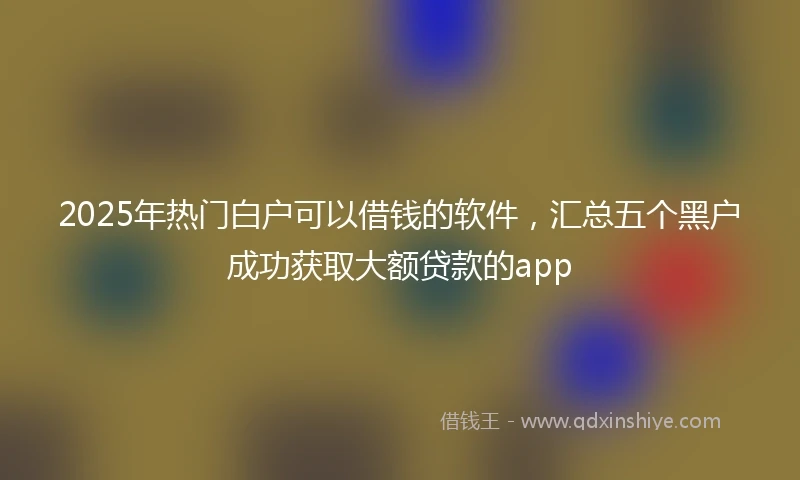 2025年热门白户可以借钱的软件，汇总五个黑户成功获取大额贷款的app