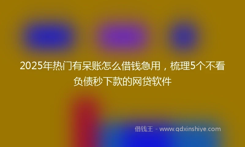 2025年热门有呆账怎么借钱急用，梳理5个不看负债秒下款的网贷软件