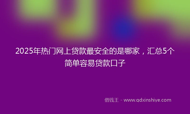 2025年热门网上贷款最安全的是哪家，汇总5个简单容易贷款口子