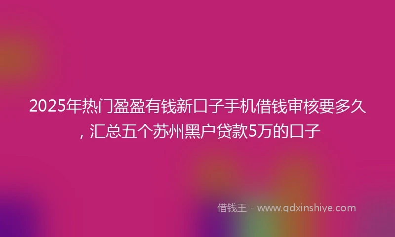 2025年热门盈盈有钱新口子手机借钱审核要多久，汇总五个苏州黑户贷款5万的口子