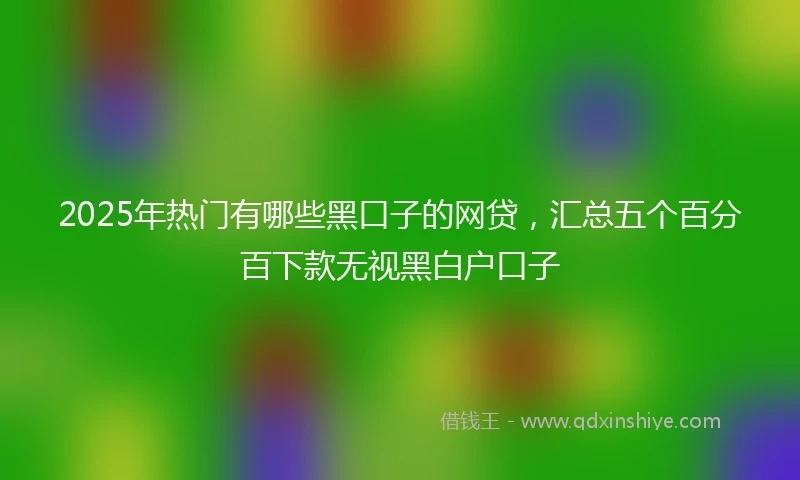 2025年热门有哪些黑口子的网贷，汇总五个百分百下款无视黑白户口子