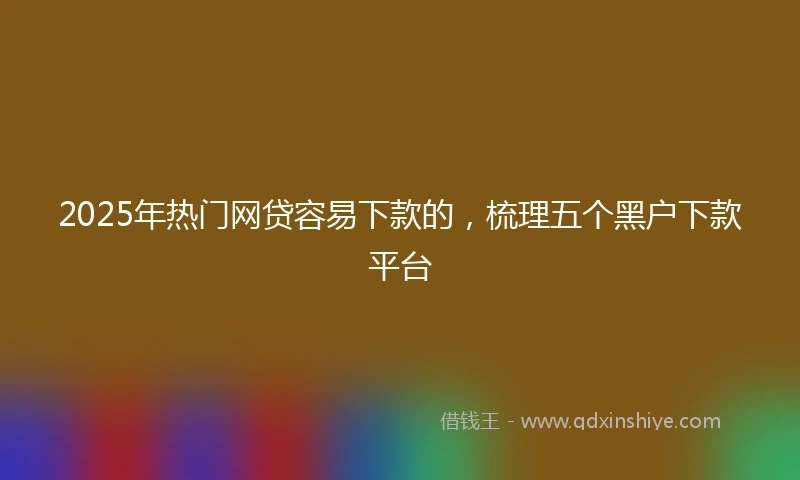 2025年热门网贷容易下款的，梳理五个黑户下款平台
