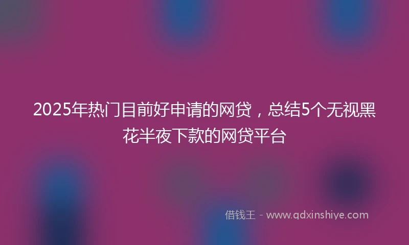 2025年热门目前好申请的网贷，总结5个无视黑花半夜下款的网贷平台