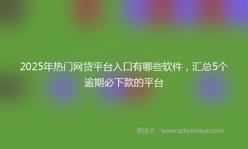 2025年热门网贷平台入口有哪些软件，汇总5个逾期必下款的平台