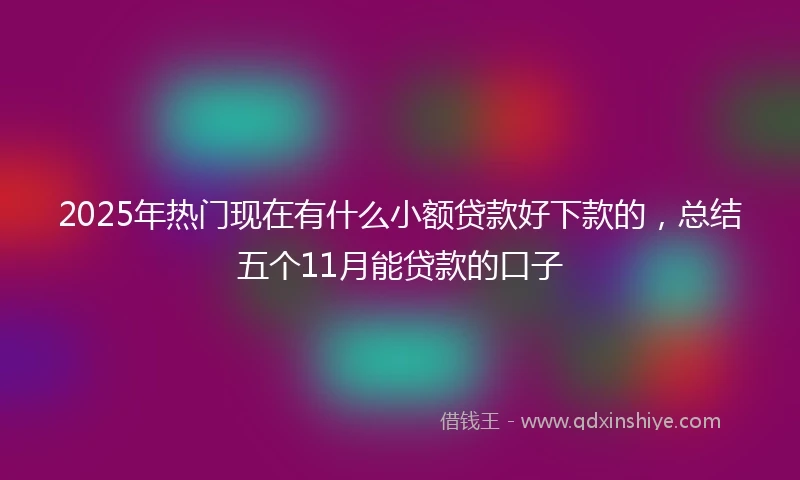 2025年热门现在有什么小额贷款好下款的，总结五个11月能贷款的口子
