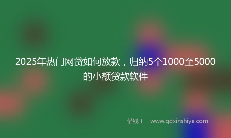 2025年热门网贷如何放款，归纳5个1000至5000的小额贷款软件