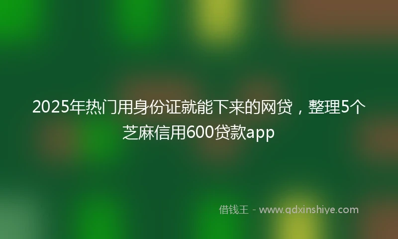 2025年热门用身份证就能下来的网贷，整理5个芝麻信用600贷款app