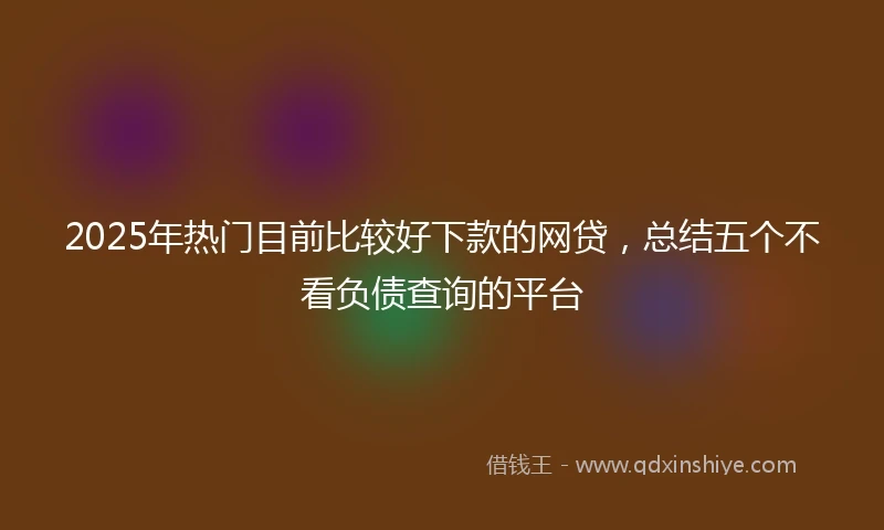 2025年热门目前比较好下款的网贷，总结五个不看负债查询的平台