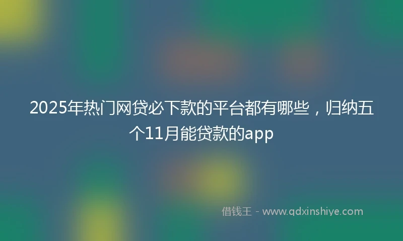 2025年热门网贷必下款的平台都有哪些，归纳五个11月能贷款的app
