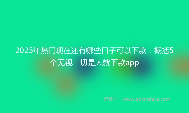 2025年热门现在还有哪些口子可以下款，概括5个无视一切是人就下款app