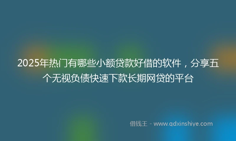 2025年热门有哪些小额贷款好借的软件，分享五个无视负债快速下款长期网贷的平台