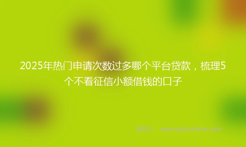 2025年热门申请次数过多哪个平台贷款，梳理5个不看征信小额借钱的口子
