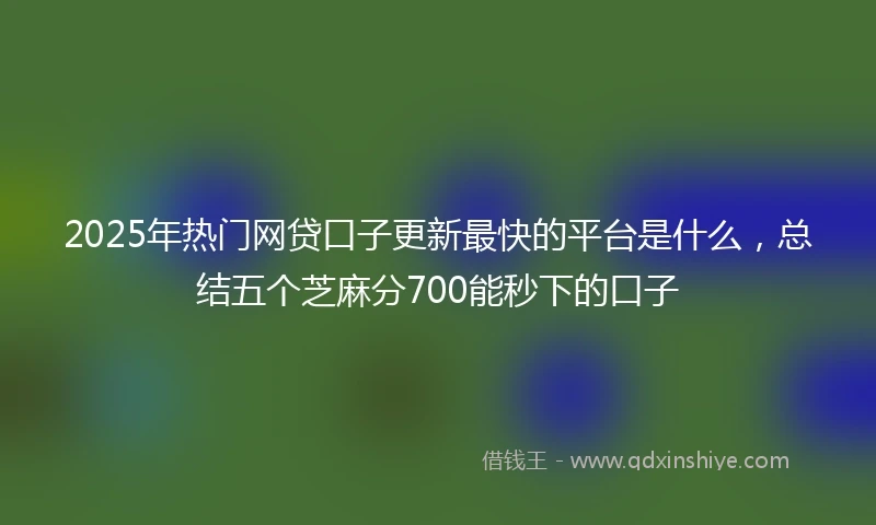 2025年热门网贷口子更新最快的平台是什么，总结五个芝麻分700能秒下的口子