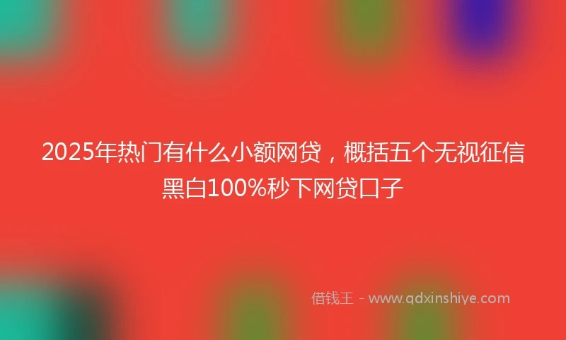 2025年热门有什么小额网贷，概括五个无视征信黑白100%秒下网贷口子