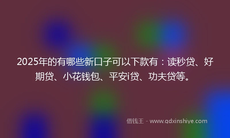 2025年的有哪些新口子可以下款有：读秒贷、好期贷、小花钱包、平安i贷、功夫贷等。