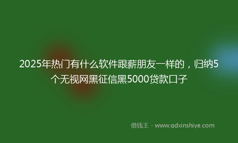 2025年热门有什么软件跟薪朋友一样的，归纳5个无视网黑征信黑5000贷款口子