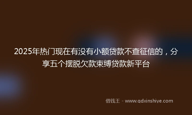 2025年热门现在有没有小额贷款不查征信的，分享五个摆脱欠款束缚贷款新平台