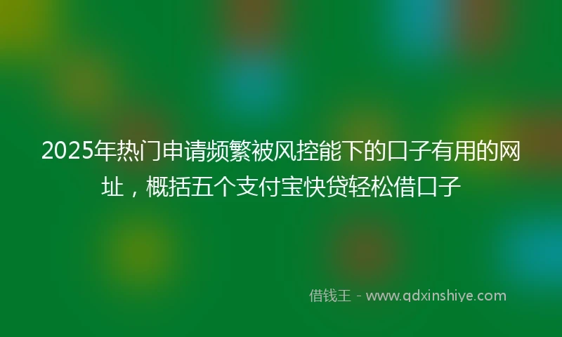 2025年热门申请频繁被风控能下的口子有用的网址，概括五个支付宝快贷轻松借口子