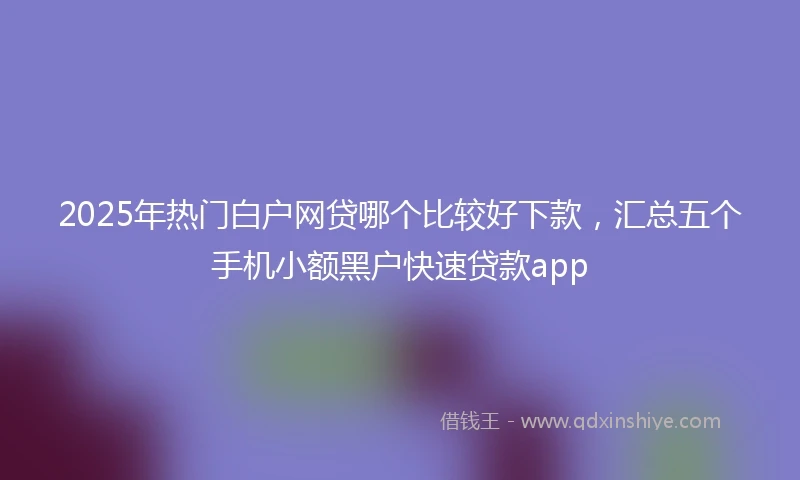 2025年热门白户网贷哪个比较好下款，汇总五个手机小额黑户快速贷款app