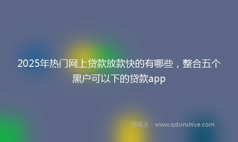 2025年热门网上贷款放款快的有哪些，整合五个黑户可以下的贷款app