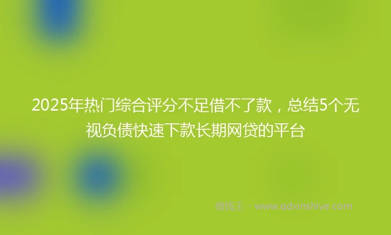 2025年热门综合评分不足借不了款，总结5个无视负债快速下款长期网贷的平台