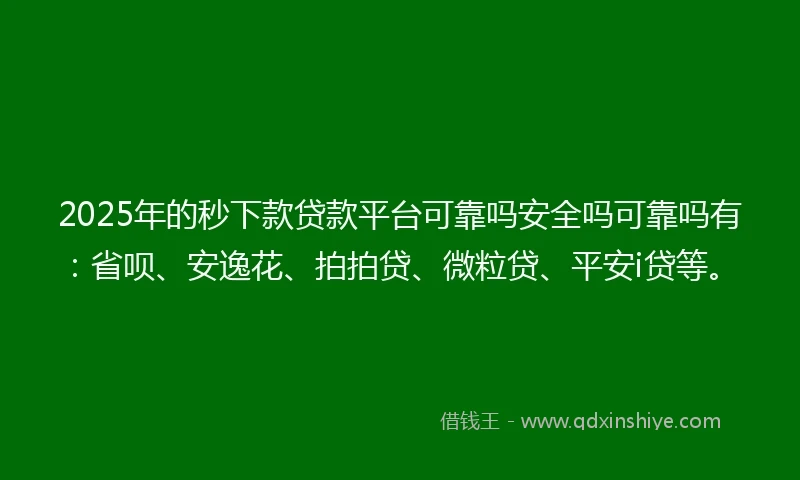 2025年的秒下款贷款平台可靠吗安全吗可靠吗有：省呗、安逸花、拍拍贷、微粒贷、平安i贷等。
