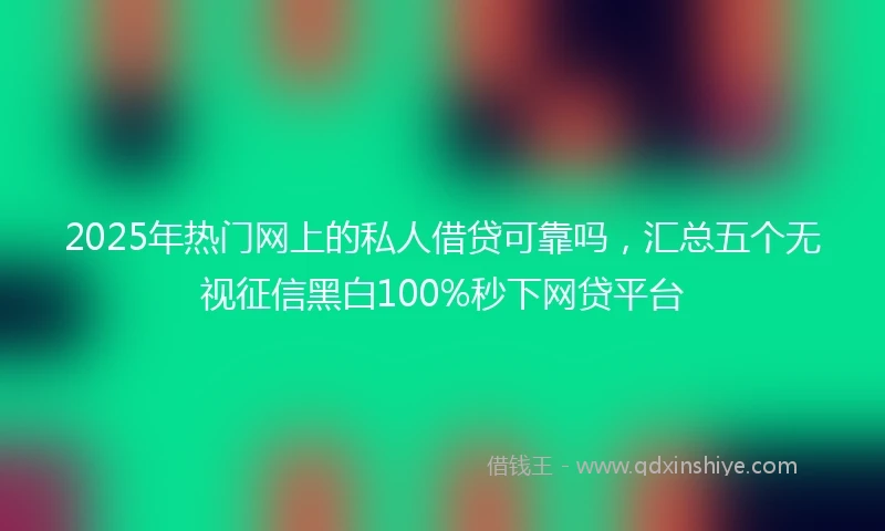 2025年热门网上的私人借贷可靠吗,汇总五个无视征信黑白100%秒下网贷平台