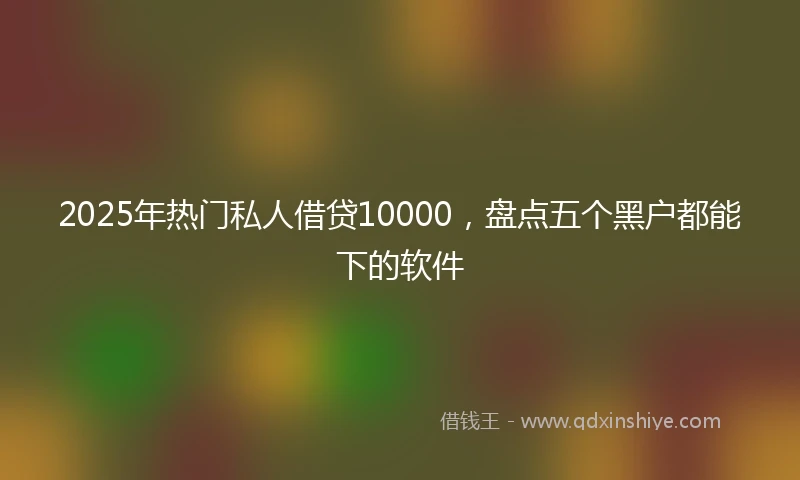 2025年热门私人借贷10000，盘点五个黑户都能下的软件